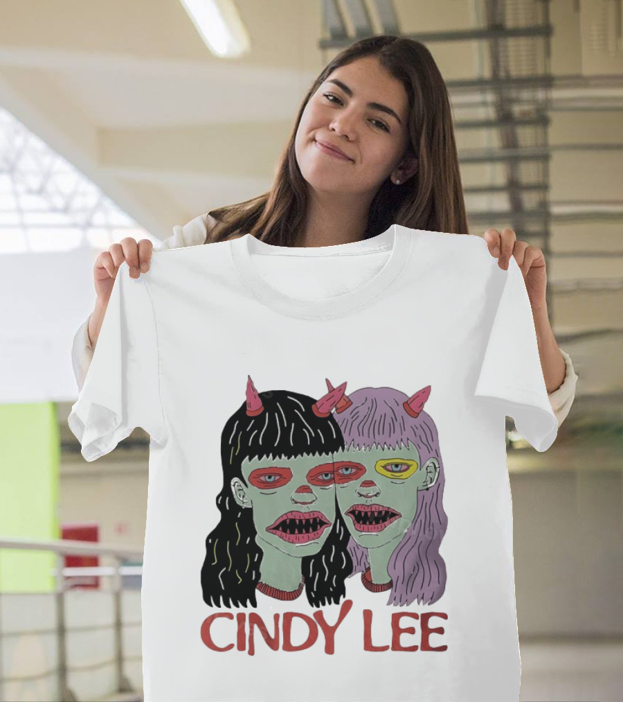 Cindy Lee Two Face Horned Creature Horror T-Shirt