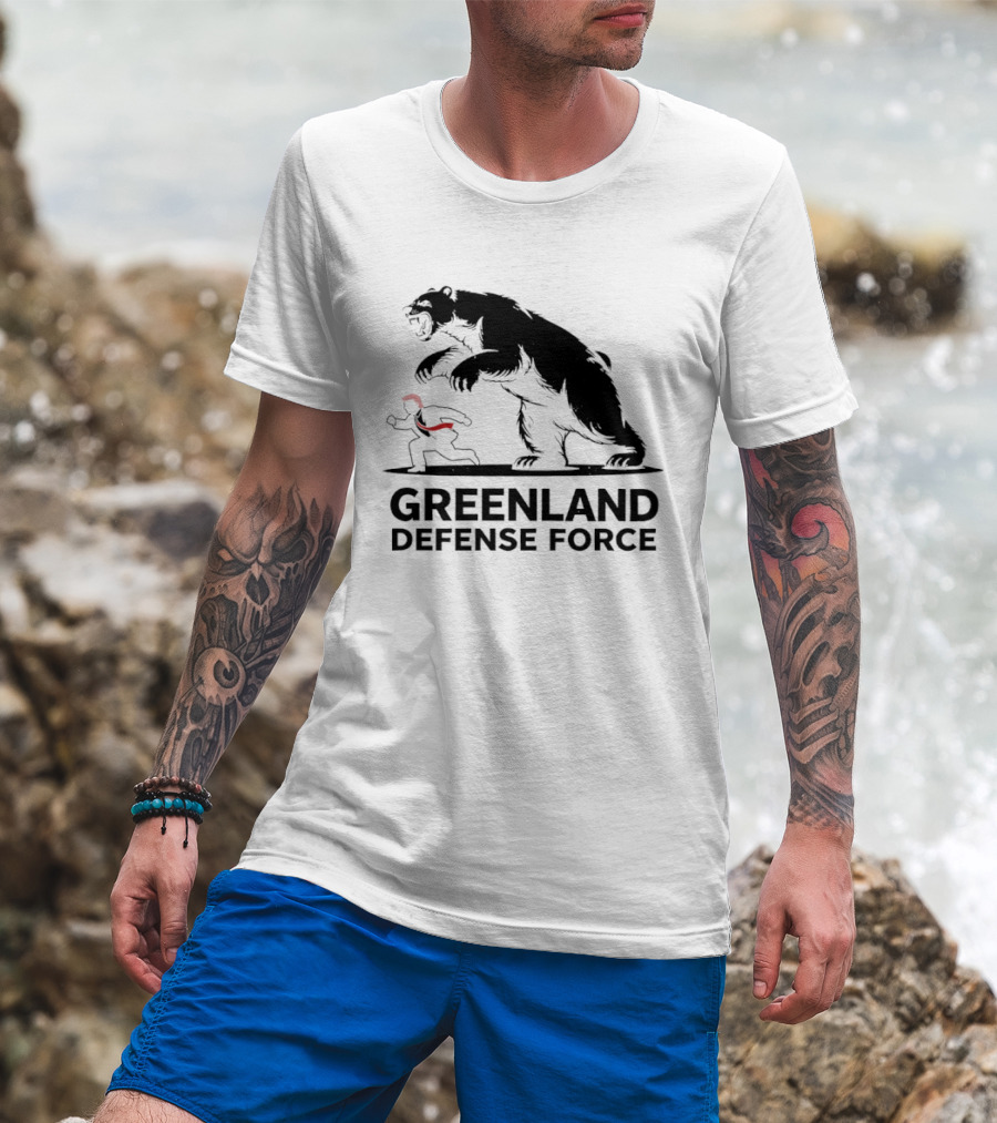 Greenland Defense Force Polar Bear And Man T-Shirt