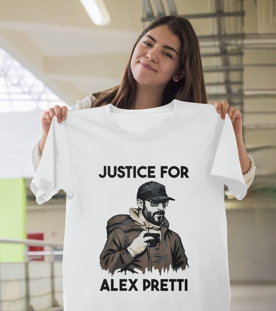 Justice For Alex Pretti Black Cap And Coffee Cup T-Shirt