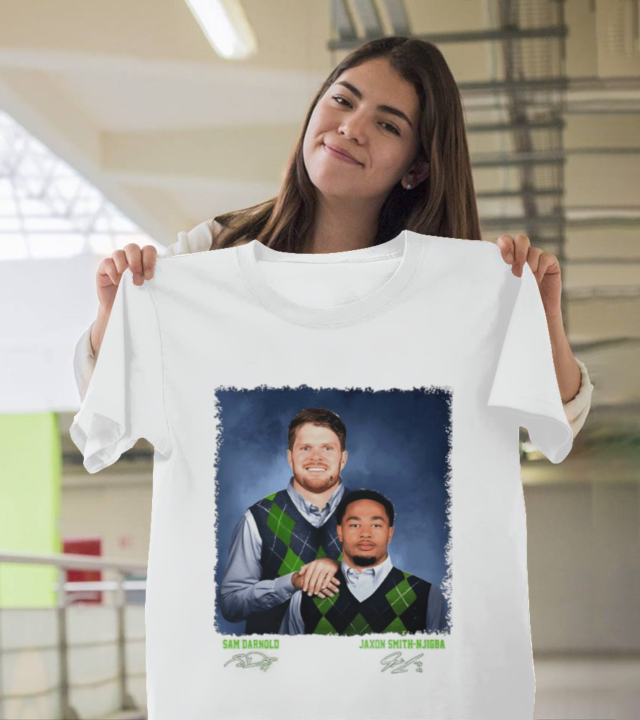 Sam Darnold Jaxon Smith Njigba Seattle Seahawks Step Brothers Football T-Shirt