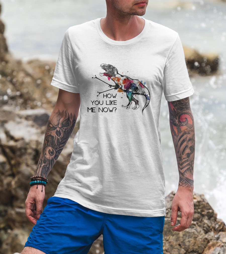 T Rex How You Like Me Now Paint Splatter T-Shirt