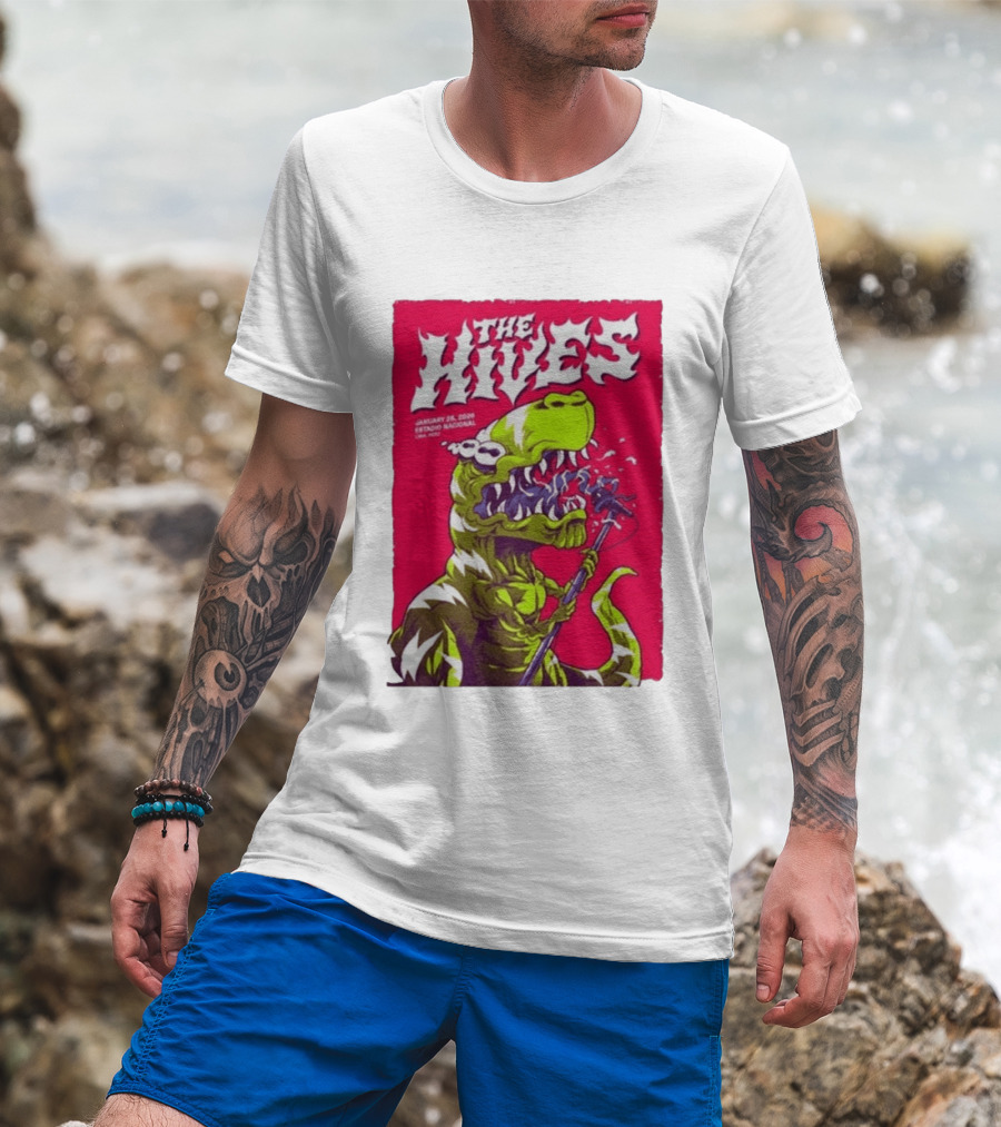 The Hives Live In Lima Peru January 25 2026 Estadio Nacional Dinosaur T-Shirt