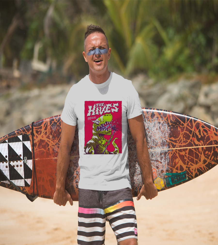 The Hives Live In Lima Peru January 25 2026 Estadio Nacional Dinosaur T-Shirt