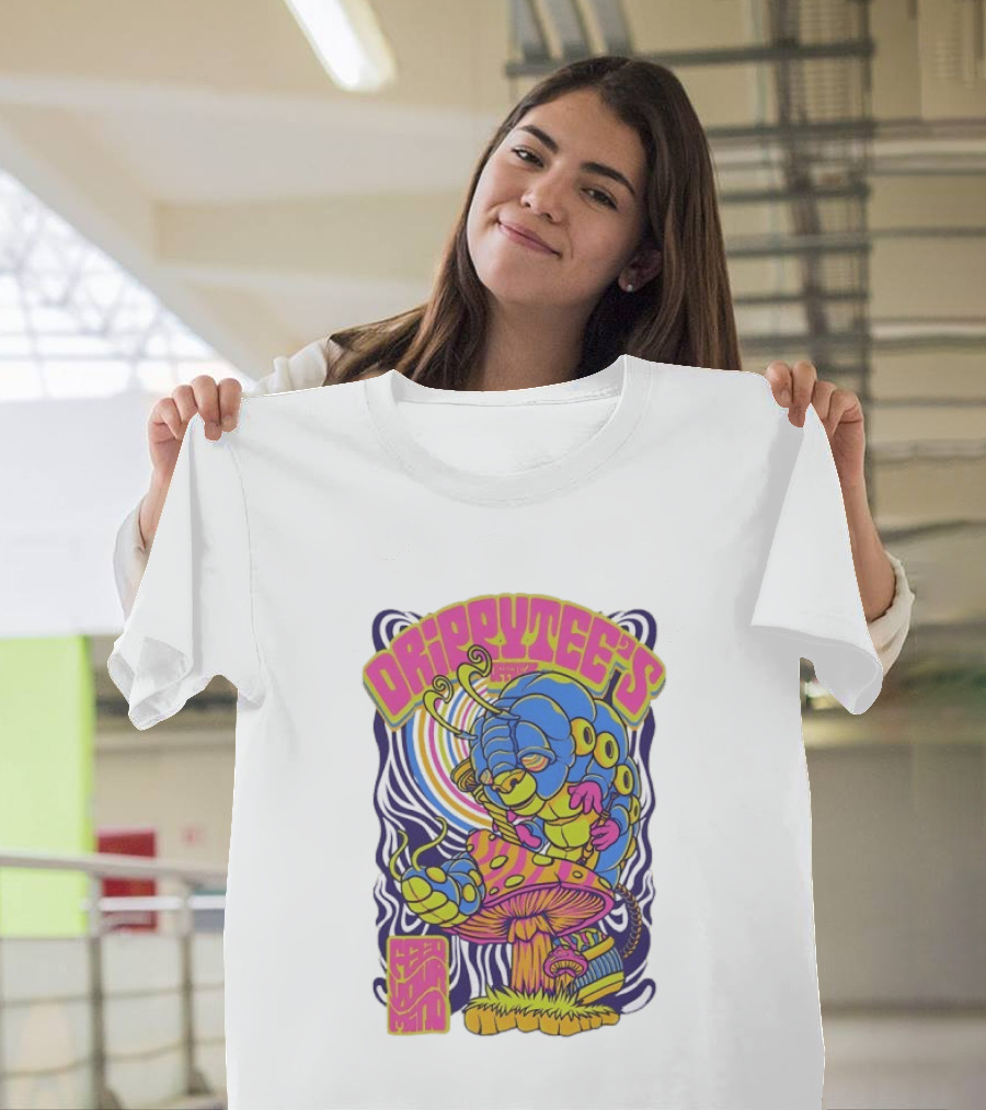 Drippytee's Psychedelic Caterpillar Mushroom Feed Your Mind T-Shirt