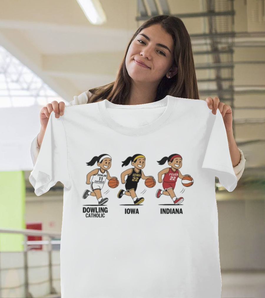 Caitlin Clark Evolution Dowling Catholic Iowa Indiana Basketball T-Shirt