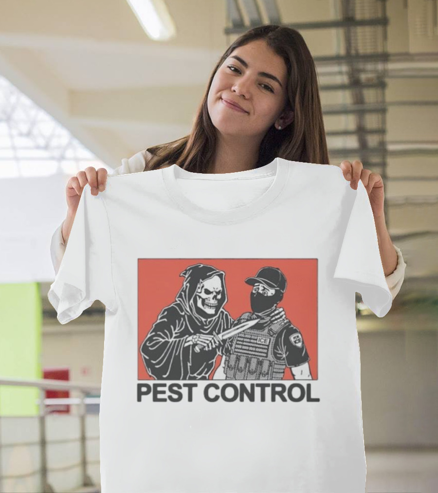 Grim Reaper Vs ICE Enforcement Pest Control Challenge T-Shirt