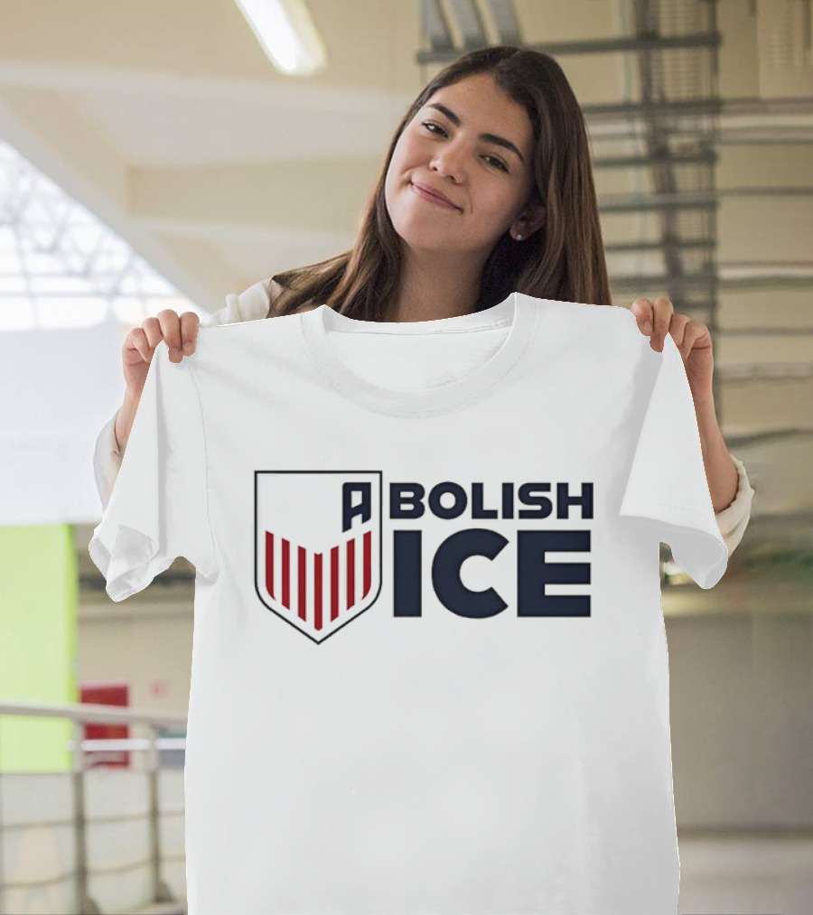 Abolish Ice Shield Red Stripes T-Shirt