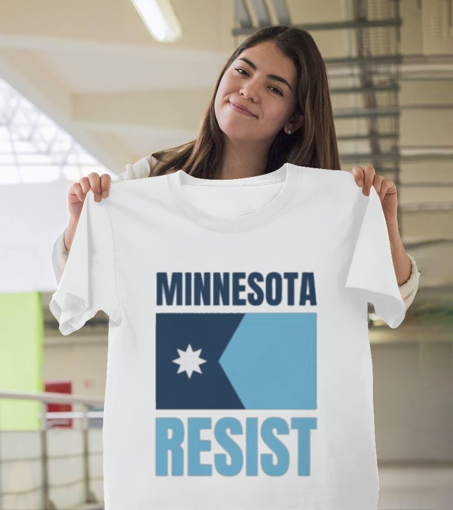 MINNESOTA RESIST Star Flag Blue Rectangle T-Shirt