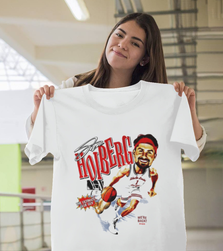 Sam Hoiberg Nebraska Cornhuskers We're Back Ultimate Glue Guy Basketball Player Red T-Shirt