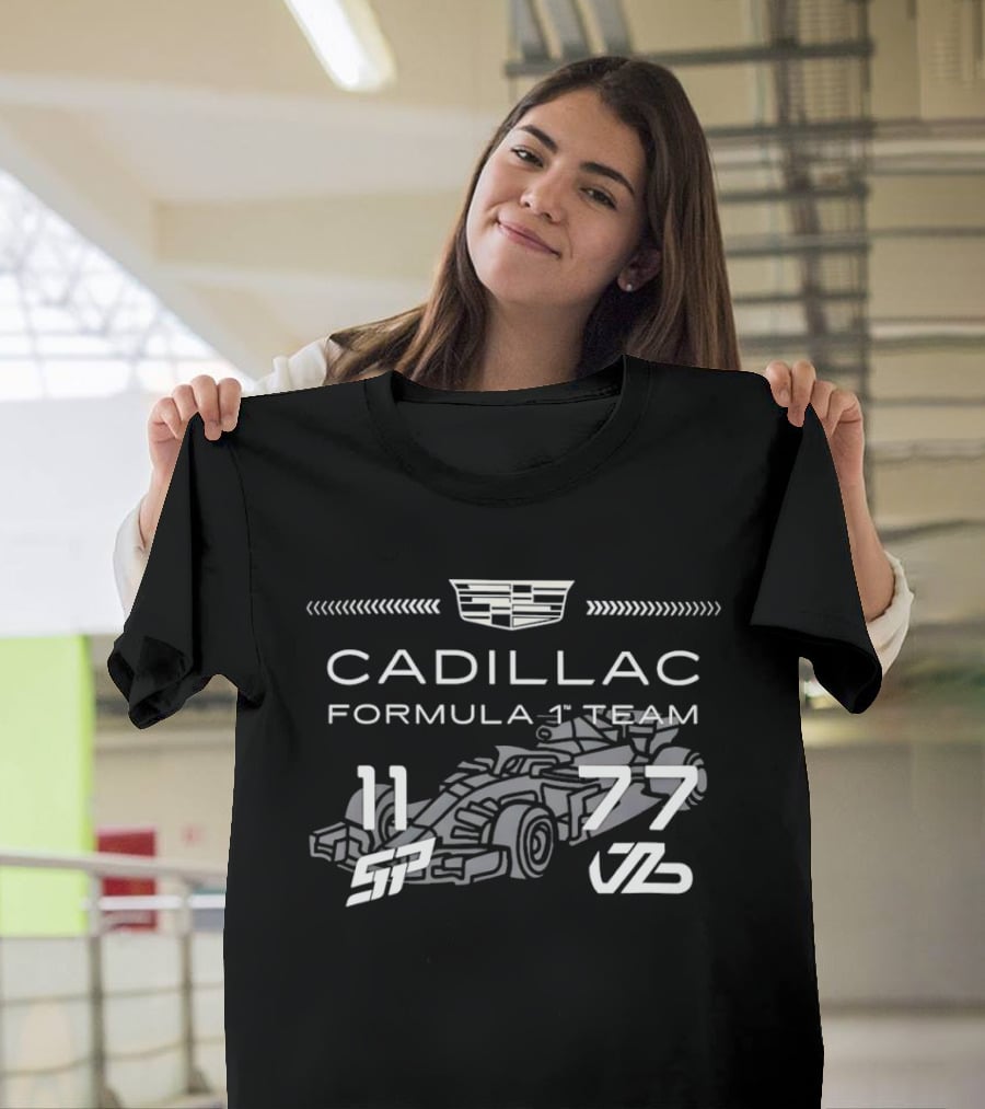 Cadillac Formula 1 Team Racing Car Numbers 11 77 T-Shirt