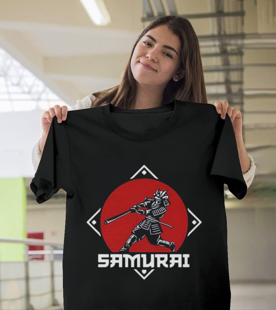 Samurai Hitter Baseball Red Circle Katana T-Shirt