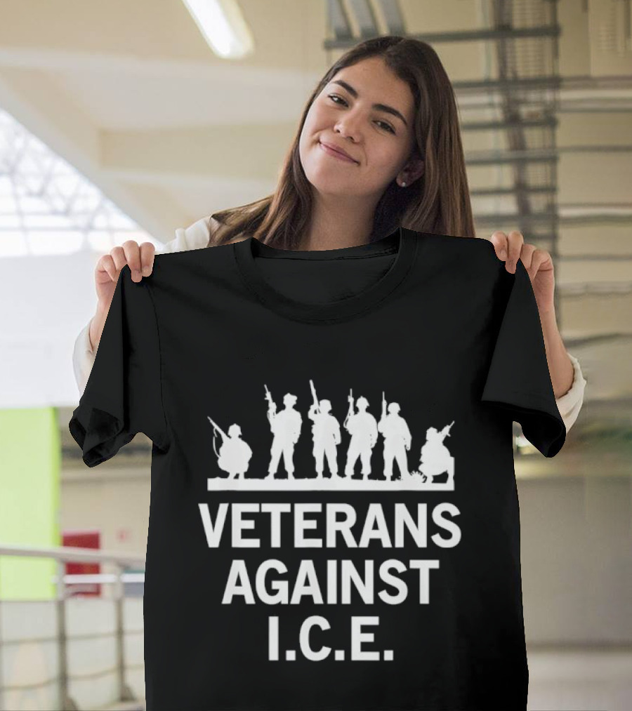Veterans Against I.C.E. Military Protest Stance T-Shirt