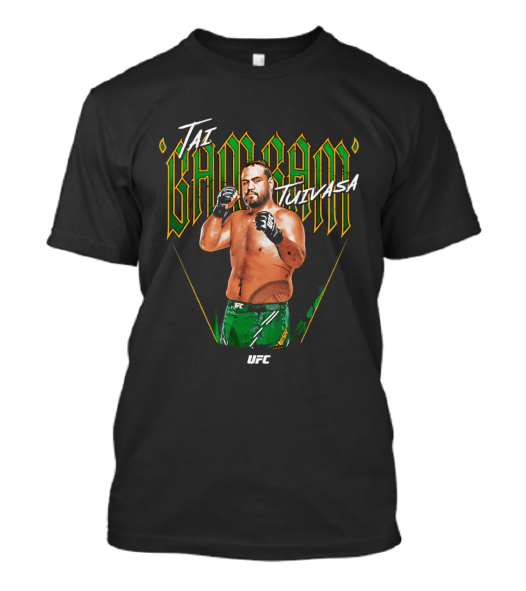 Tai Tuivasa Bam Bam UFC Fighter Green Gloves T-Shirt