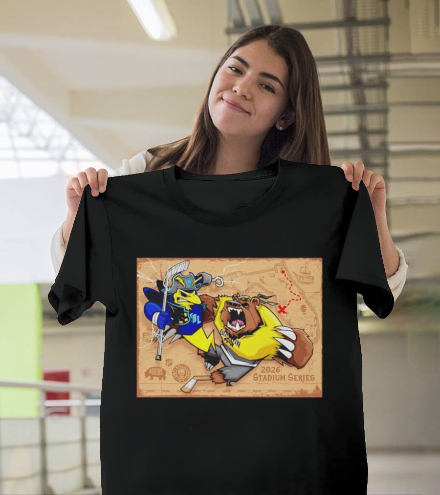 Tampa Bay Lightning Vs Boston Bruins 2026 Stadium Series Tampa Florida Map T-Shirt