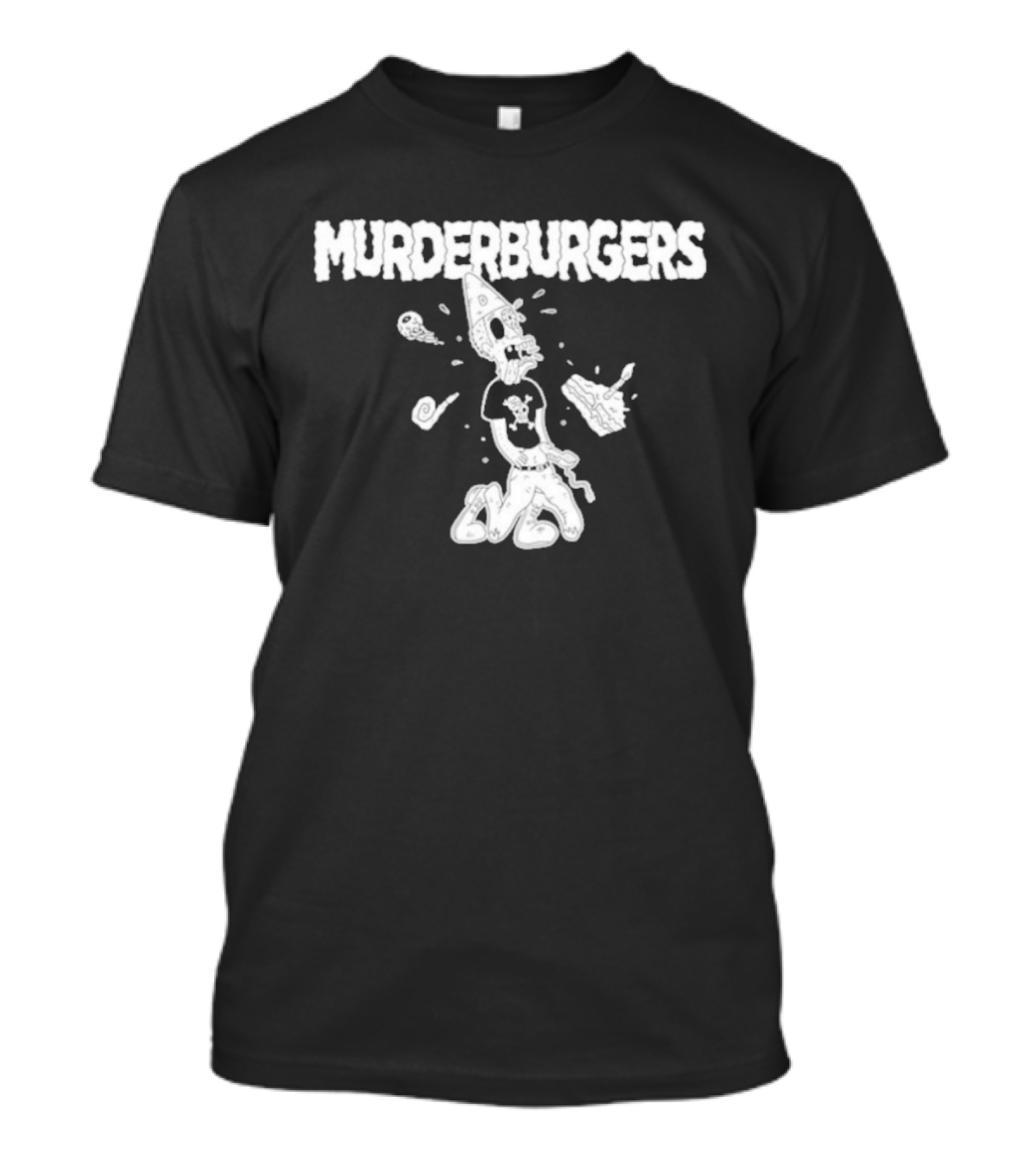 The Murderburgers Pizza Skull Character Celebrating 35 Years T-Shirt