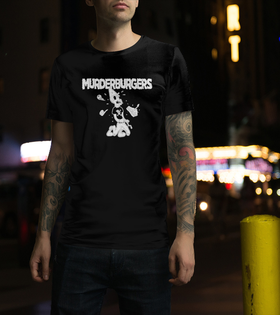 The Murderburgers Pizza Skull Character Celebrating 35 Years T-Shirt