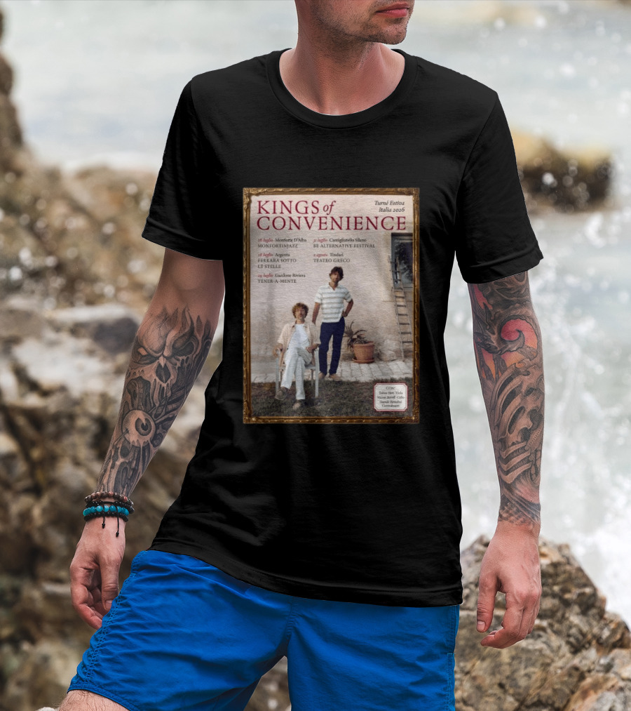 Kings Of Convenience Turne Estiva Italia 2026 Monfortinjazz Ferrara Tener A Mente Teatro Greco Festival T-Shirt