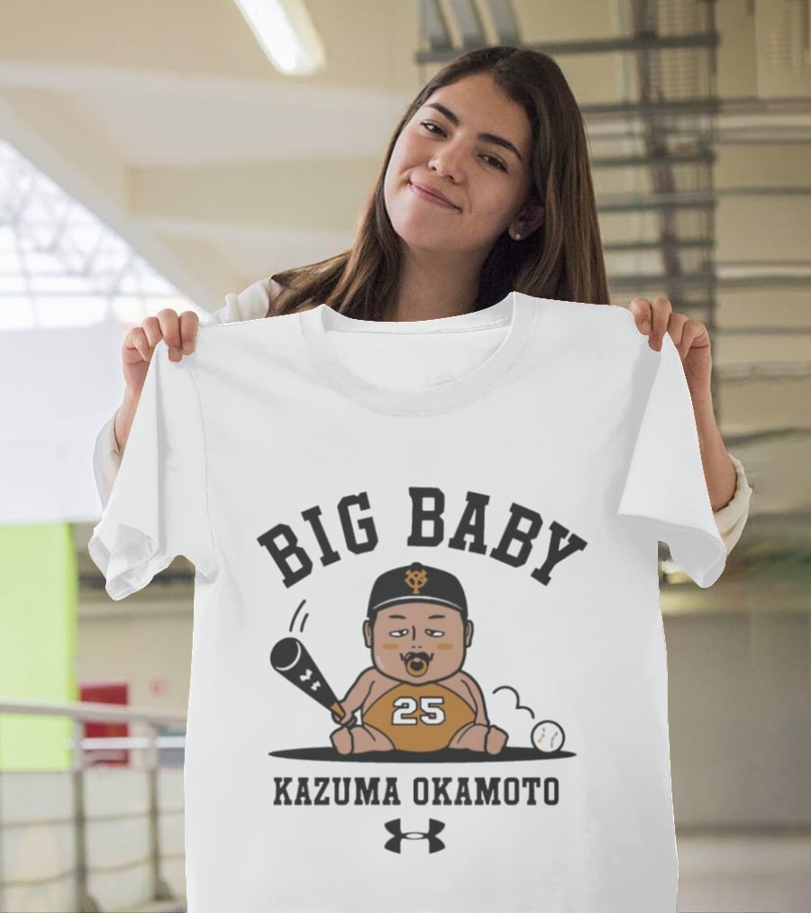 Big Baby Kazuma Okamoto 25 Giants Under Armour Baseball T-Shirt