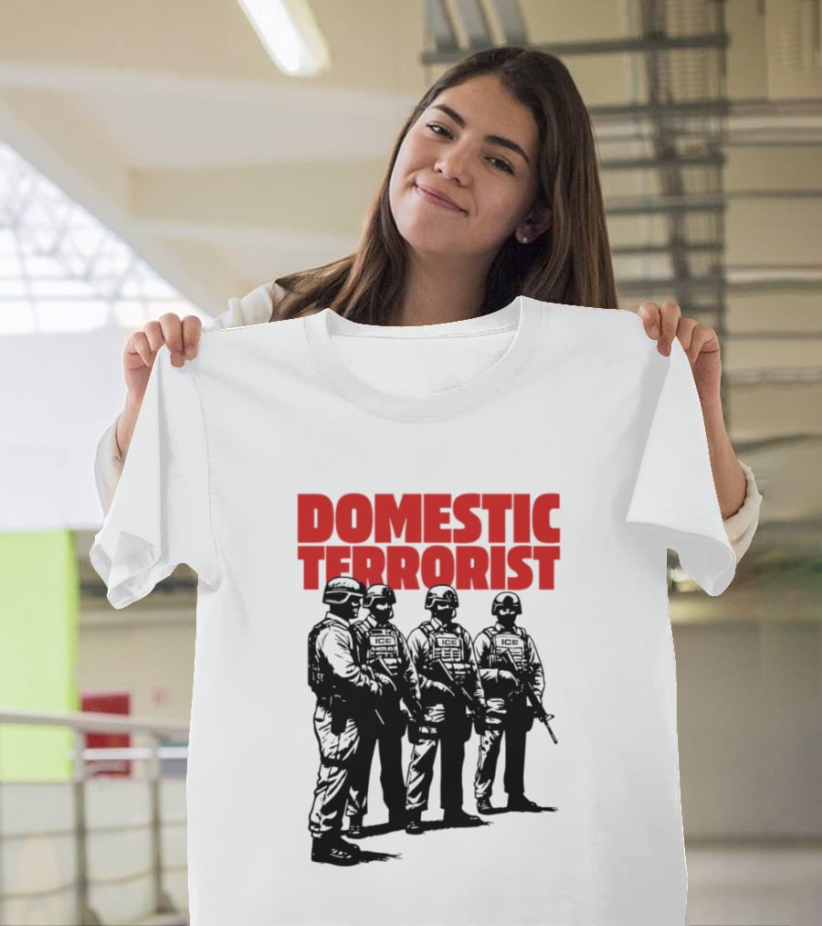 Domestic Terrorist Abolish ICE Tactical Units Silhouette Protest T-Shirt
