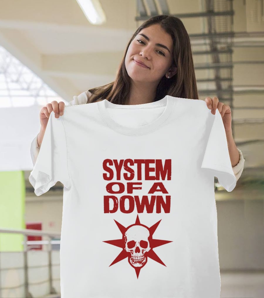 System Of A Down Skull Star Burst T-Shirt