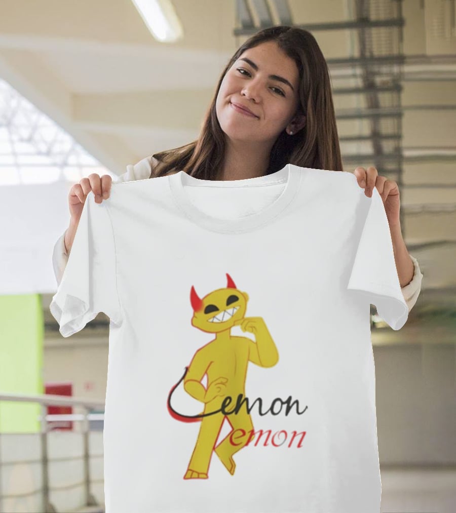 Demon Heavy Blend Lemon Demon Red Horns Yellow T-Shirt