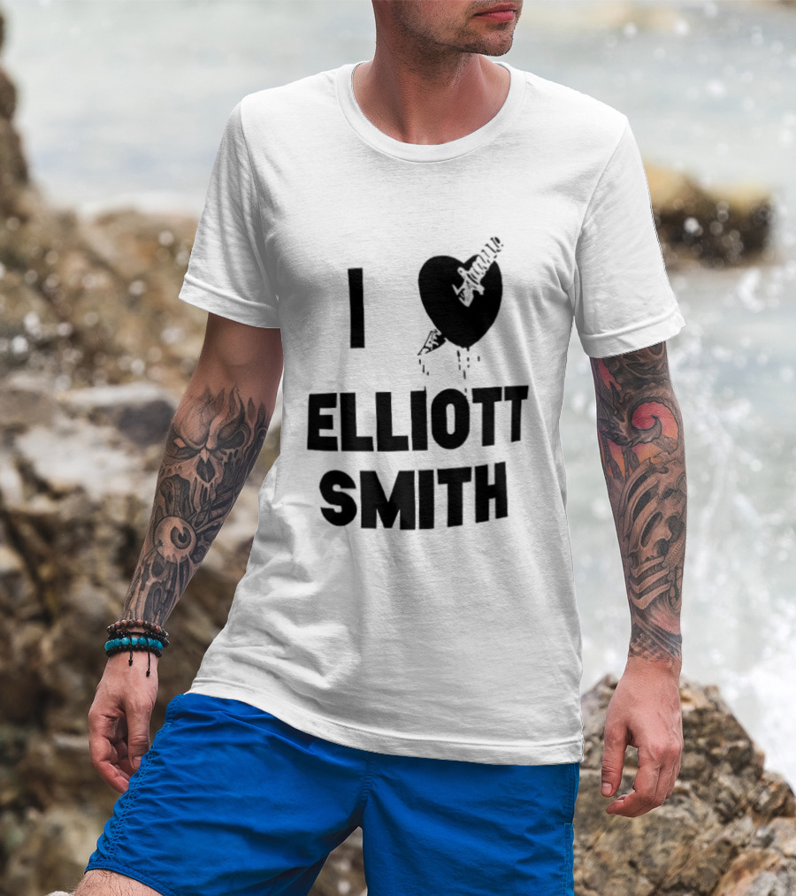 I Heart Elliott Smith Guitar Heart T-Shirt