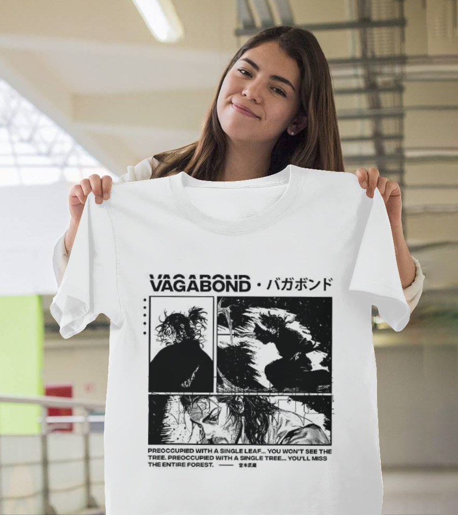 Vagabond Anime Manga Single Leaf T-Shirt