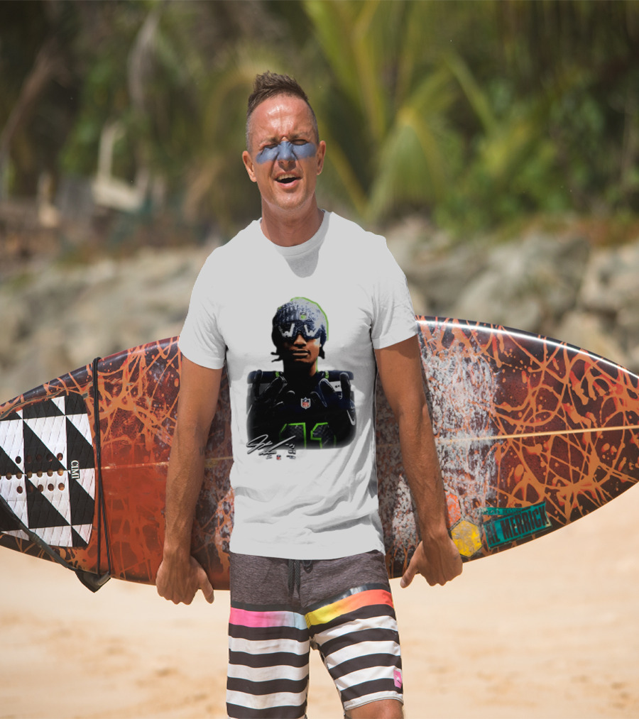 Jaxon Smith Njigba Seattle Seahawks Beanie Bling WW Sunglasses NFL Player Signature T-Shirt