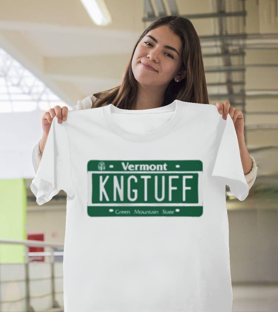 Vermont Kngtuff Green Mountain State License Plate T-Shirt