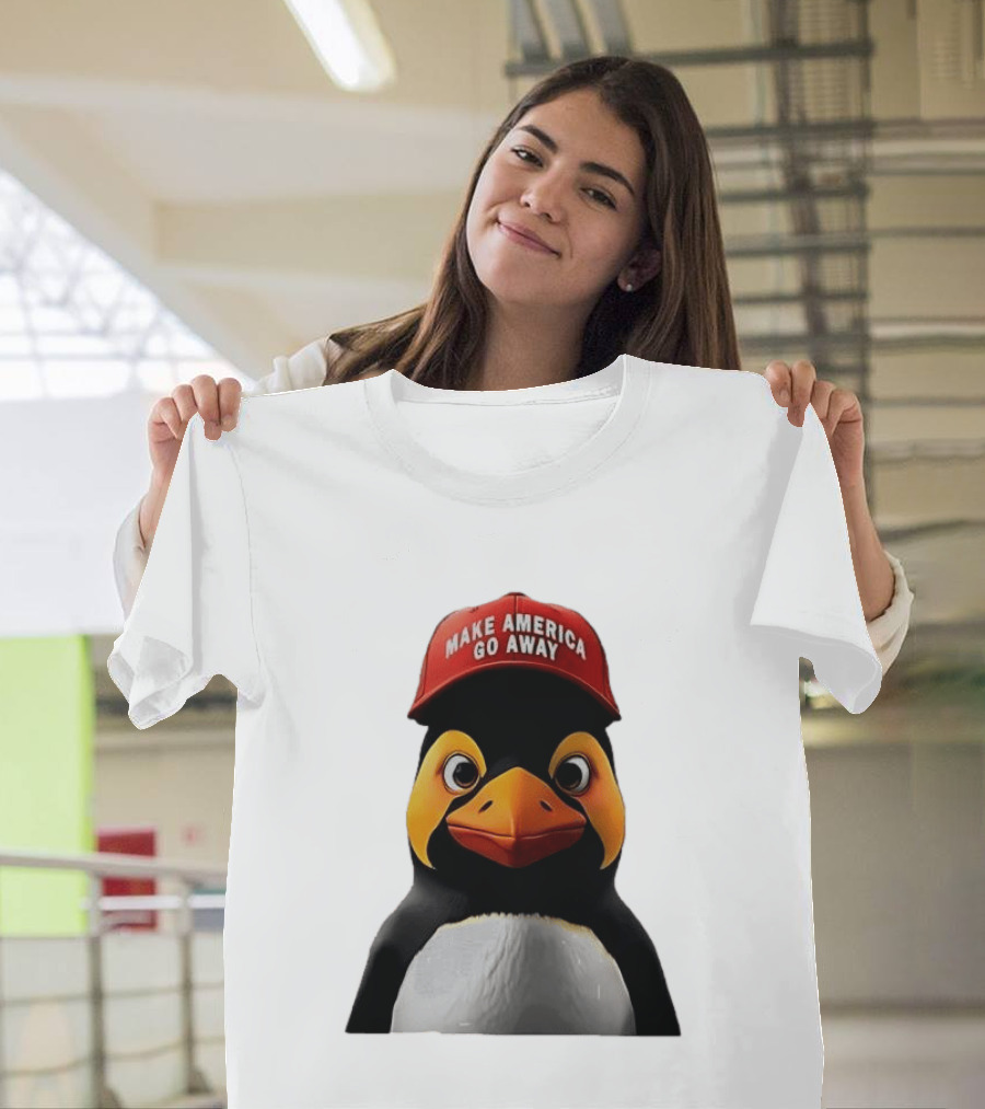 Make America Go Away Red Hat Penguin Iconic Humor T-Shirt