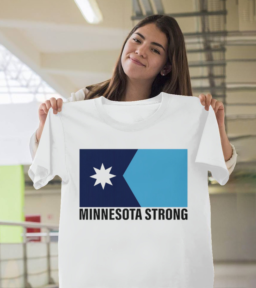 Minnesota Strong Star Icon Blue Rectangular Flag T-Shirt