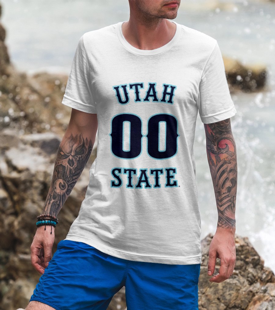 Utah State 00 Number Basketball T-Shirt