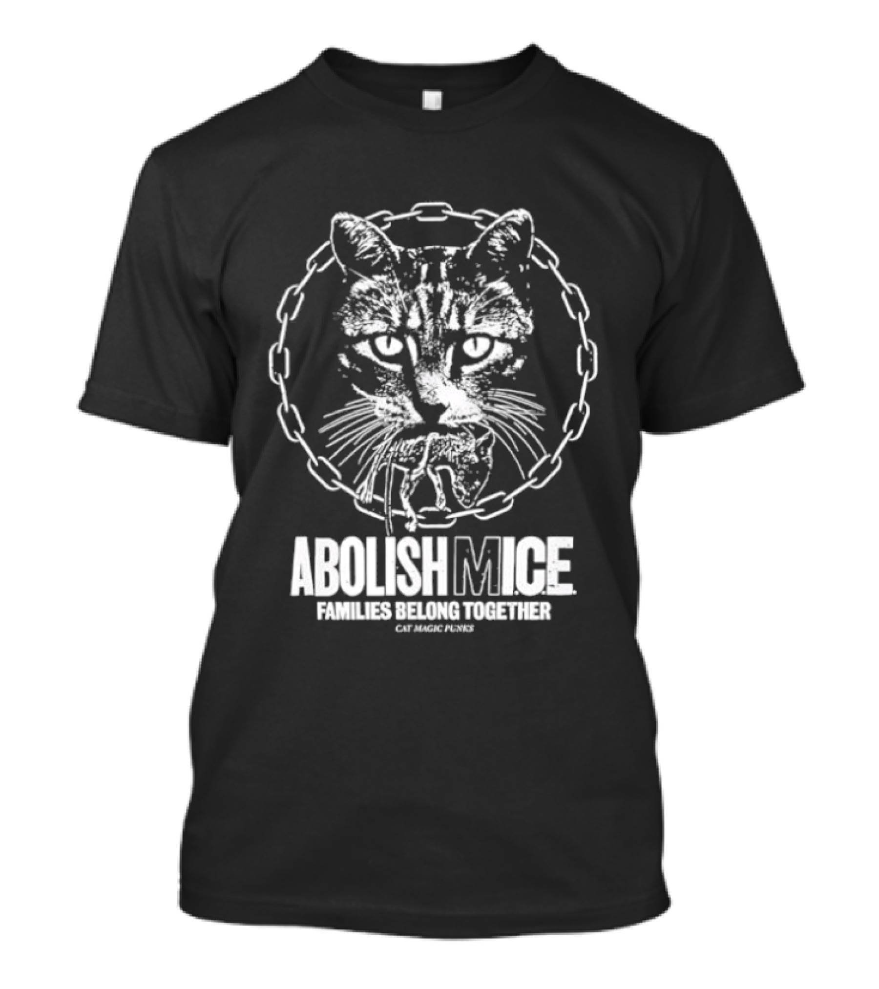 Abolish MICE Families Belong Together Cat Magic Punks Chain T-Shirt