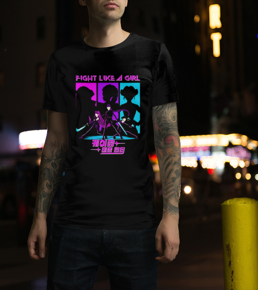 KPop Demon Hunters Fight Like A Girl Korean T-Shirt