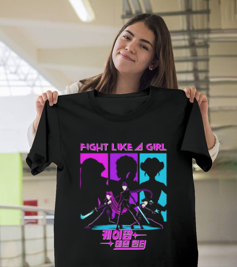 KPop Demon Hunters Fight Like A Girl Korean T-Shirt