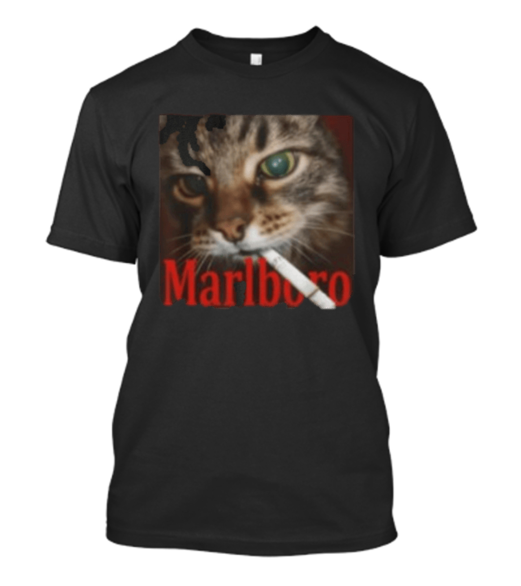 Marlboro Cat Smoking Image T-Shirt