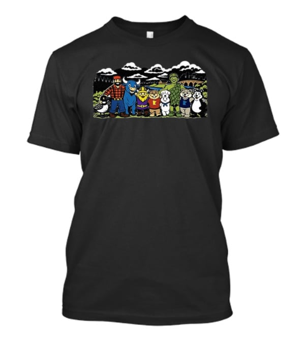 Paul Bunyan And Blue Ox Babe Minnesota Characters With Vikings Gnome T-Shirt