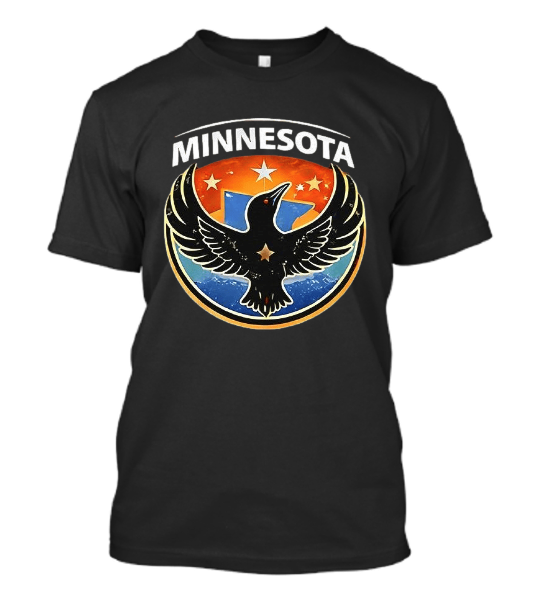 Minnesota Rebel Alliance Star Emblem Black Bird And Starry Shield T-Shirt