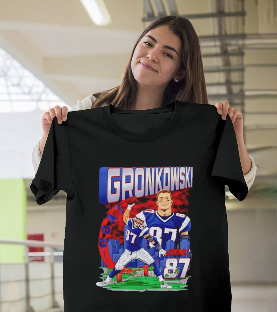 Gronkowski Goat 87 Football Player Tight End Action T-Shirt
