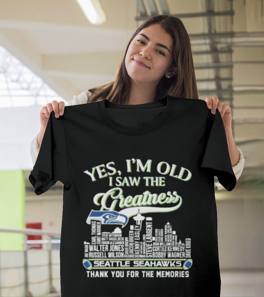 Seattle Seahawks Greatness Skyline Thank You For The Memories T-Shirt