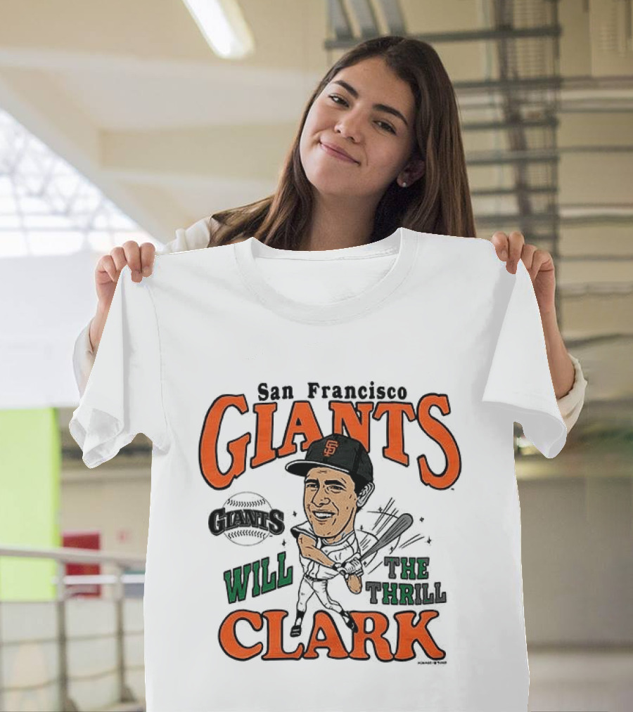 San Francisco Giants Will Clark The Thrill Caricature T-Shirt