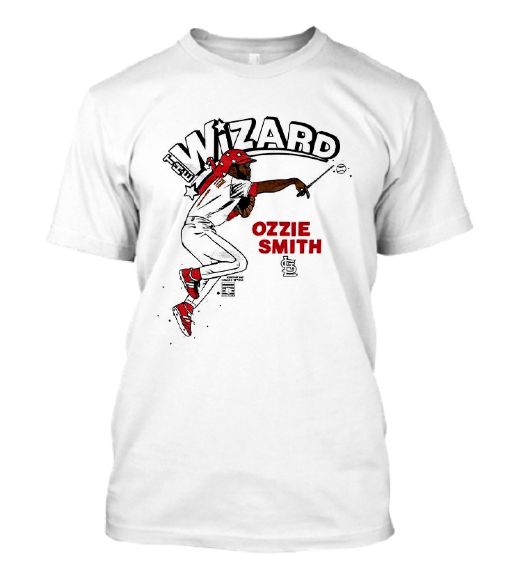 Ozzie Smith Wizard Cardinals Baseball Caricature T-Shirt