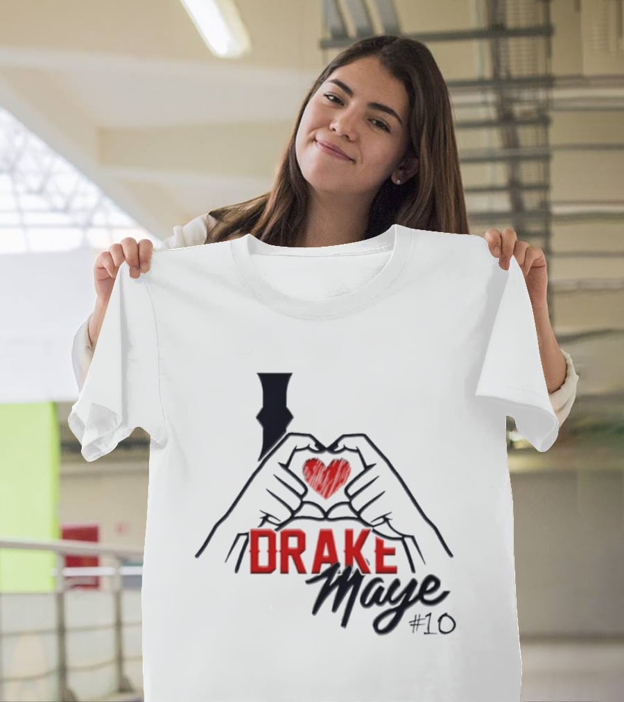 I Love Drake Maye Heart Hand #10 T-Shirt