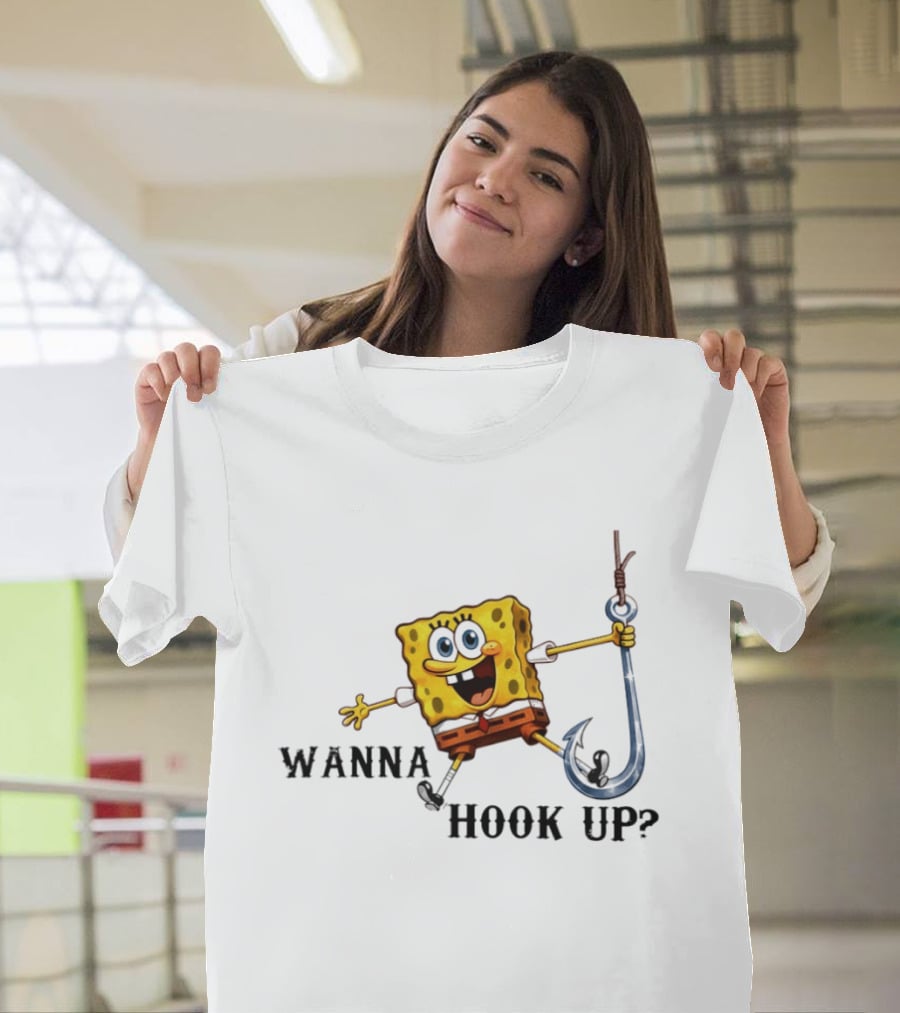 SpongeBob SquarePants Wanna Hook Up Funny Hook Adventure T-Shirt