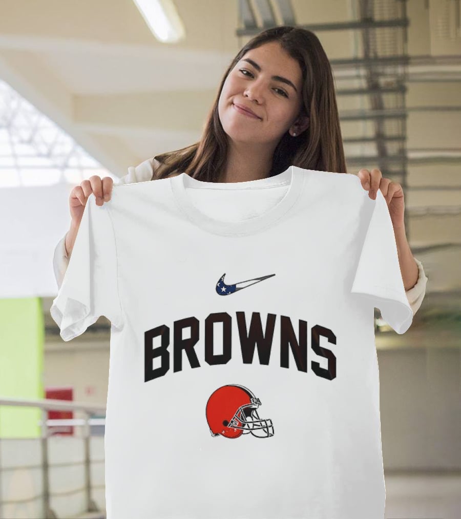 Cleveland Browns Nike Football Helmet Support T-Shirt