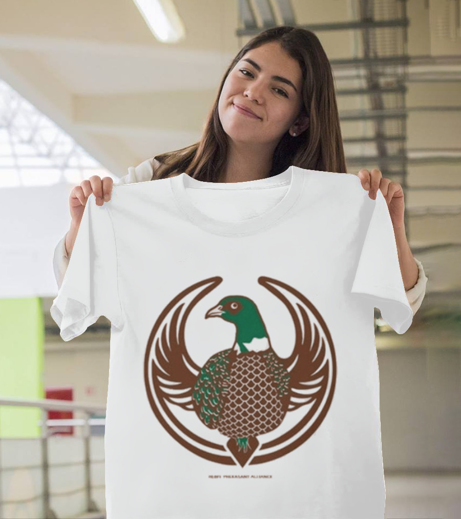 Rebel Pheasant Alliance Bird Emblem Icon Heavyweight T-Shirt