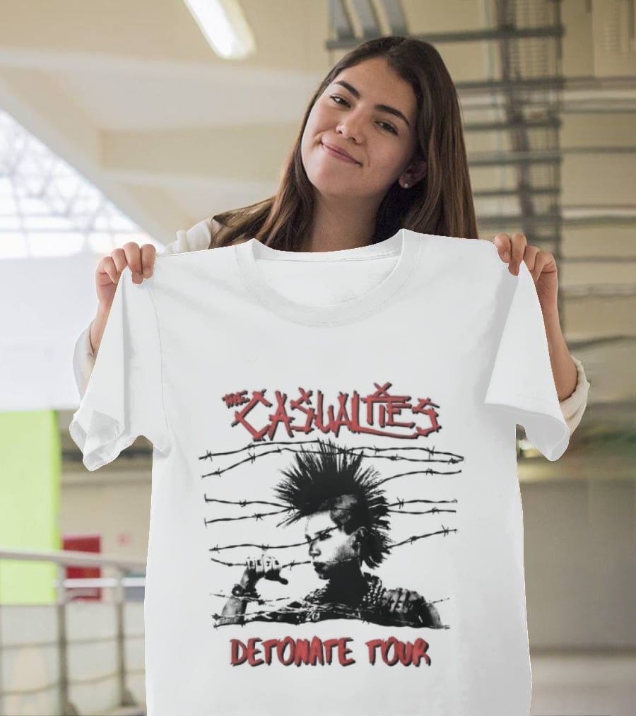 The Casualties Detonate Tour 2026 Punk Rock Barbed Wire Mohawk T-Shirt