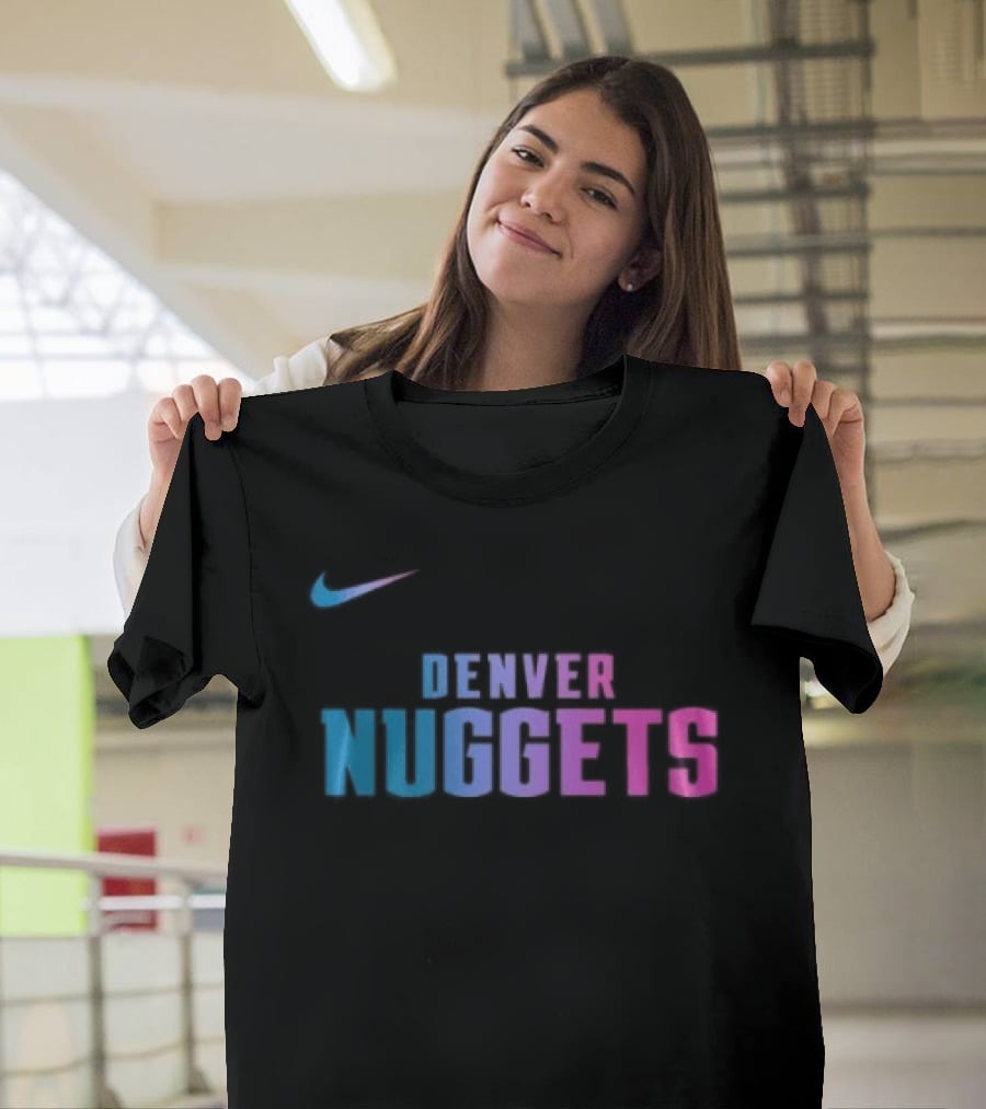 Nike Denver Nuggets Cyberpunk Style Retro Neon T-Shirt