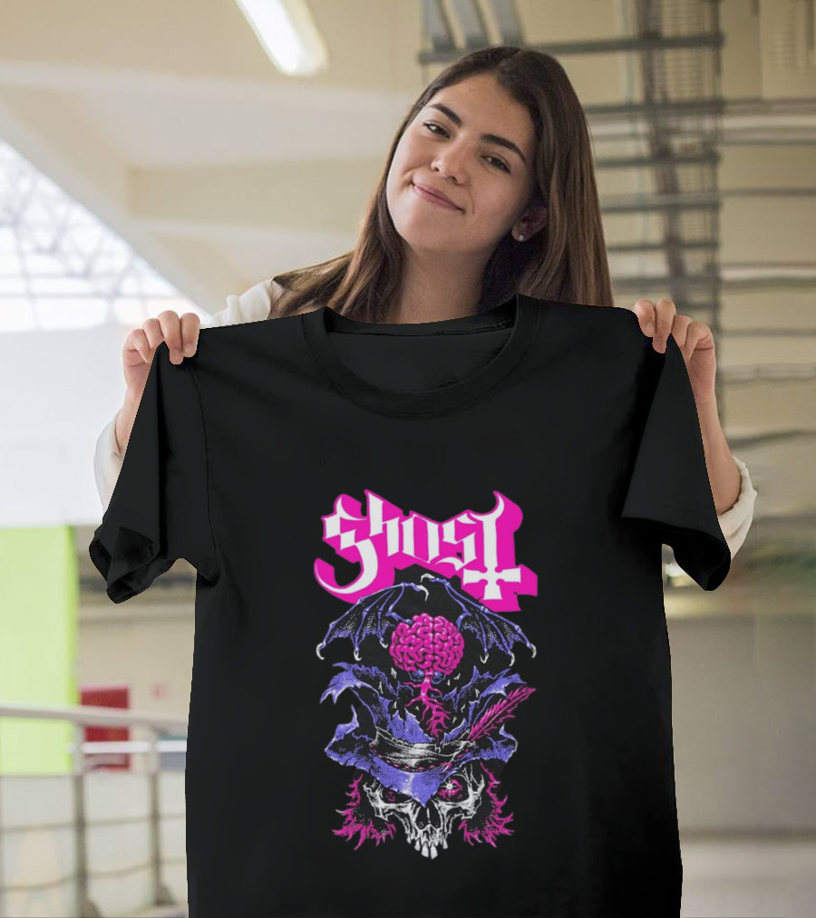 Ghost Bat Brain Skeleton Tour T-Shirt