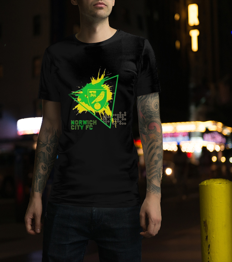 Norwich City FC Junior Crest Splash Triangle T-Shirt